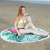 Professional OEM Supplier Flower Printed round beach towel with Tassel for Wholesale