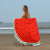 Hot Sale Active Printing Watermelon Round Beach Towel Microfiber Blanket with Tassel