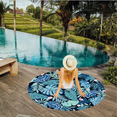 bath towel Thickened multi - velvet ultra - fine fiber printing round beach towel scarf women shawl wholesale