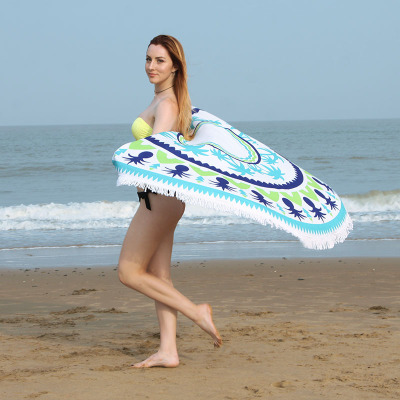 OEM Supplier Octopus Printed Round Beach Towel with Tassels for wholesale