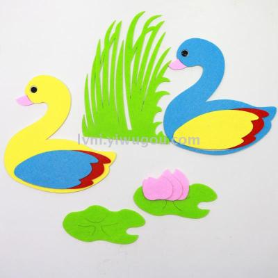 Nonwovens Kindergarten Wall Stickers Decorative Color Swan Set