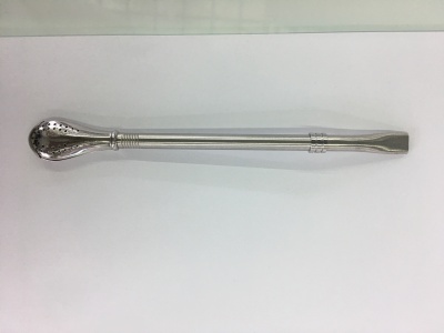 Removable stainless steel straw spoon