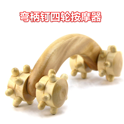 Supply of wholesale curved handle nail four round wooden push massage