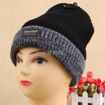 Hat male winter wool hat thickening warm knitted hat cap