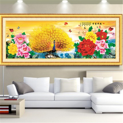 The new 5D flowers and wealth diamond painting landscape cross - embroidered living room decoration.