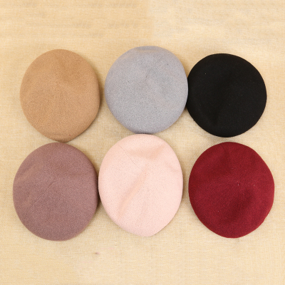 South Korean version of the loop cotton thread beret hat casual fashion student hat cute girl hat painter hat.