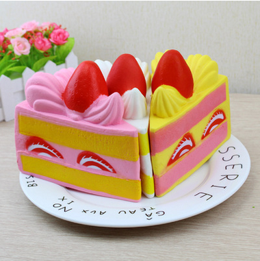 Factory direct simulation PU slow rebound cake with a large triangle color cake cake