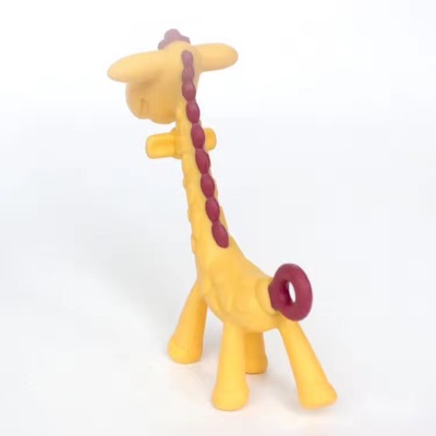 teething Giraffe Teether Clip ,baby teether pacifier giraffe clip .silicone teething pacifier necklace Hanging Toy