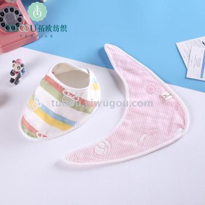 Pure cotton gauze 6 layer baby baby mouth mouth mouth towel rice bowl love heart shaped belt bib breathable water