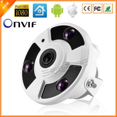 Panoramic IP Camera Wide Angle FishEye 5MP 1.7MM Lens Camera Indoor ONVIF 3 ARRAY IR LED