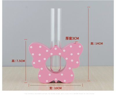 TT-01 butterfly tube vase solid wood ornaments creative home crafts soft clothing decoration