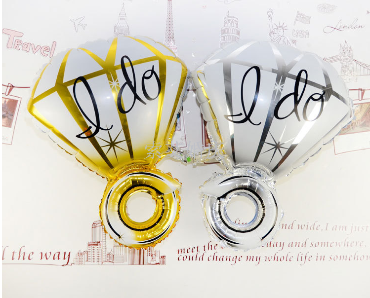 钻戒铝膜球 气球婚庆背景装饰求婚场景布置婚房装饰