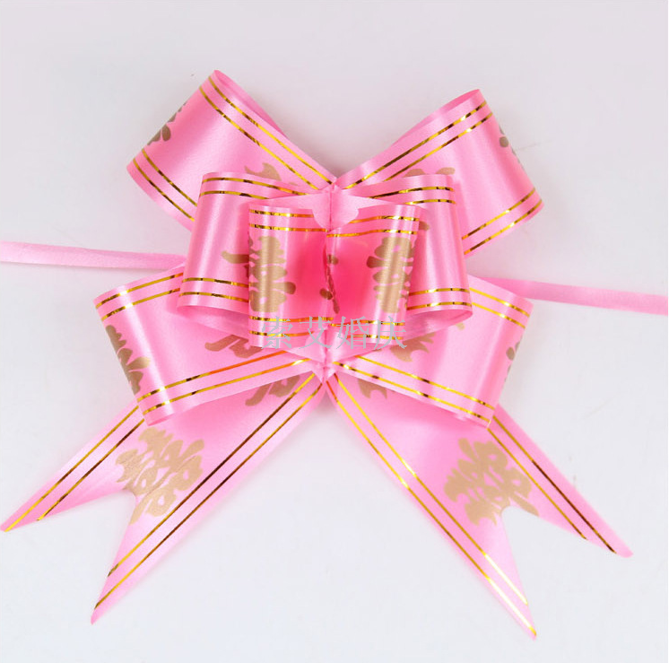 50#金边喜字 龙凤手拉花 婚车彩带