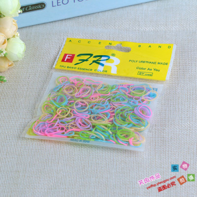 Yellow bag of disposable children's color plastic small rubber band small circle