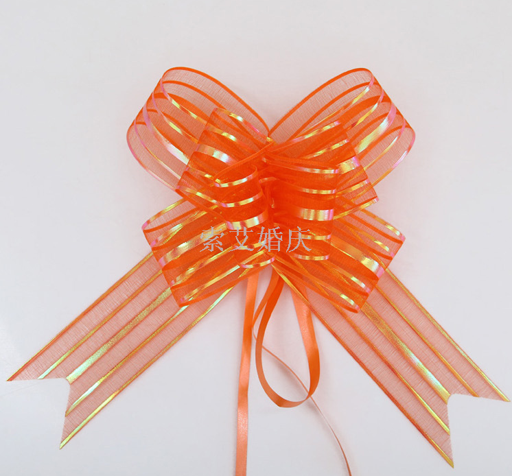 批发手拉花雪纱蝴蝶结拉花礼品包装婚车门装饰 雪纱手拉花