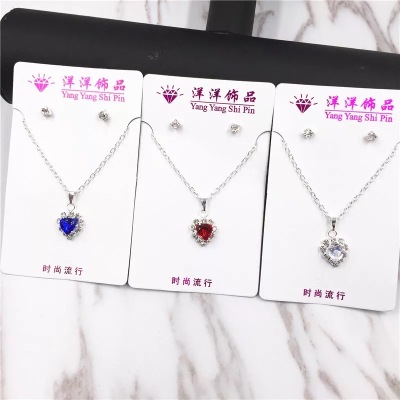 Jewelry Women's Jewelry set with diamond Crystal Pendant necklace