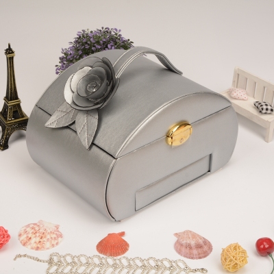 Guanyu jewelry box velvet & leather flowers automatic with lock jewelry storage box birthday gift