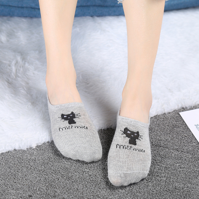 Summer female socks cartoon  cat low  shallow mouth socks invisible socks breathablecotton socks manufacturers wholesale