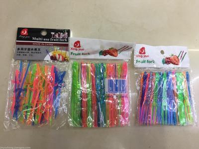 Plastic fruit fork toothpick fruit fork