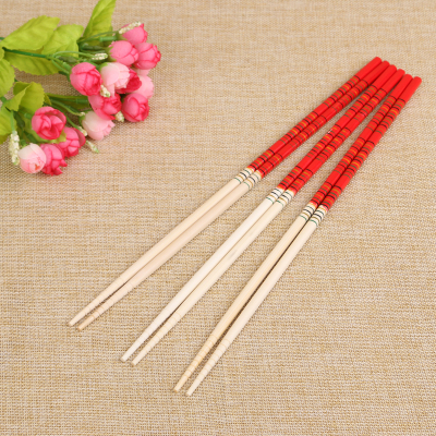 Natural Bamboo Chopsticks Printed Chopsticks Home Non-Slip Chopsticks 33cm