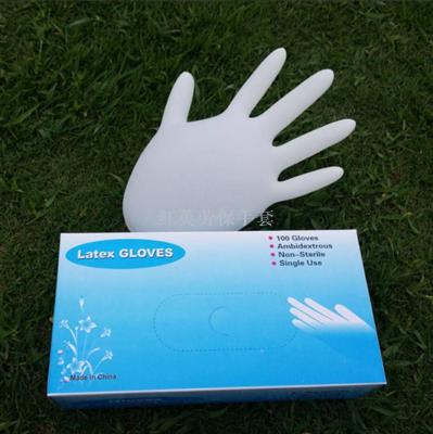 Disposable latex gloves without powder rubber gloves white powder latex gloves A grade clean clean gloves