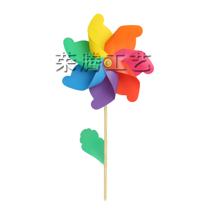 42 cm colorful windmill wood brightly decorated products Rong Teng windmill craft gift factory