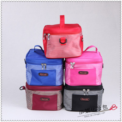 Stripe fabric bag square fabric bag portable single-room backpack