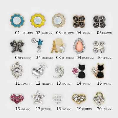 Diamond 17 sunflowers butterfly manicure accessories nail alloy jewelry