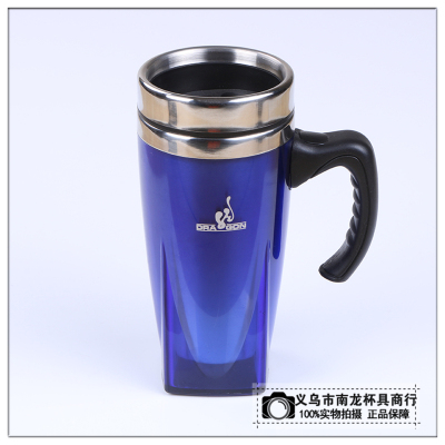 Stainless steel dazzle color blue double heat insulation handy cup water cup thickened heat insulation leisure water cup