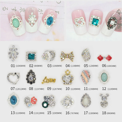 Nail art 45 popular style shell ripple Bohemian style rock embellished alloy dot drill the metal Nail jewelry