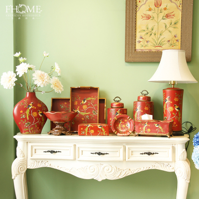 New home accessories / red on the bird series / ceramic crafts Decoration