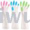 3. Pairs of household plastic rubber skin washing gloves wash dishes, household utensils kitchen thin waterproof gloves.