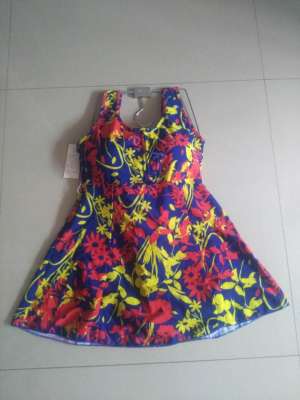 Suit of traditional style and color big skirt swimsuit with fashion and large body