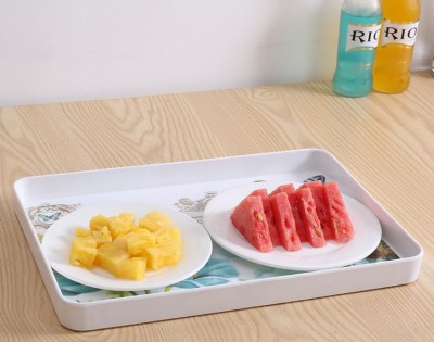 The new shelves melamine amber tray tray square plastic imitation porcelain tableware table dish bread thicker fruit