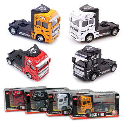 Children's alloy car 1:32 container car alloy head