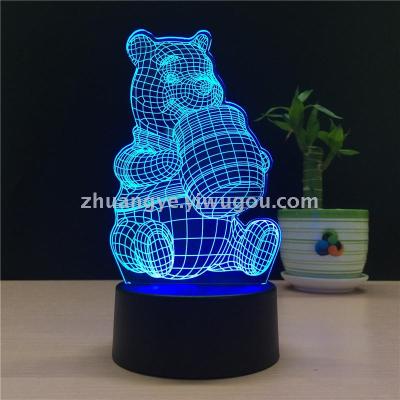 3D LED Table Lamps Desk Lamp Light Dining Room Bedroom Night Stand Living Glass Small Modern Next winnie the pooh End 6