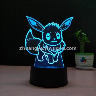 3D LED Table Lamps Desk Lamp Light Dining Room Bedroom Night Stand Living Glass Small pikachu Next pokemon 14