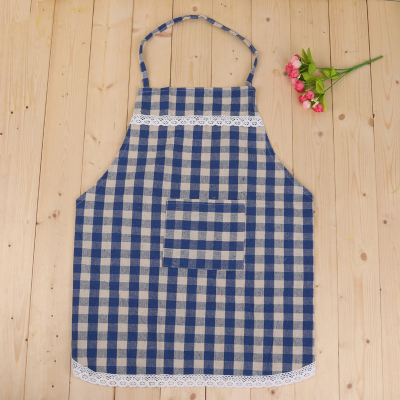 Xinhao daily 2017 fashion home checked apron to sample customized