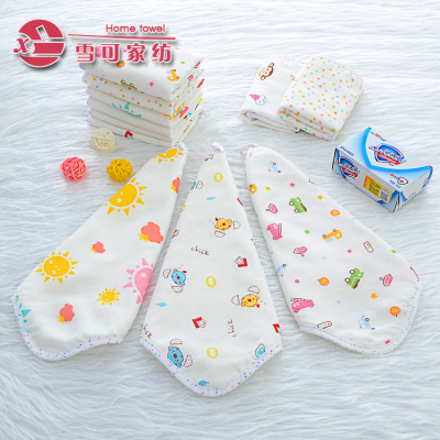 Gauze bamboo fiber printing scarf manufacturers wholesale baby handkerchief face wash towel scar towel