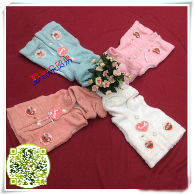  purchase sweet flower children's clothes girls take MAO qiu dong cap lapel warm fur clothing wholesale fashion belt