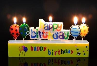 Happy Birthday Candle with Balloon Pattern Happy Birthday Candle