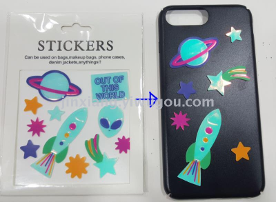 Iridescent glitter  DIY color-changing mobile phone stickers  patches sticker 