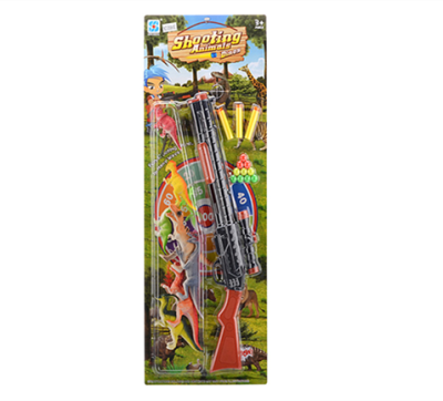 Children's educational toys wholesale soft egg gun rifle + dinosaur combination