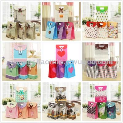 Korean version creative fresh hand-held gift bag lovely shopping bag gift packaging dorian paper bag customization