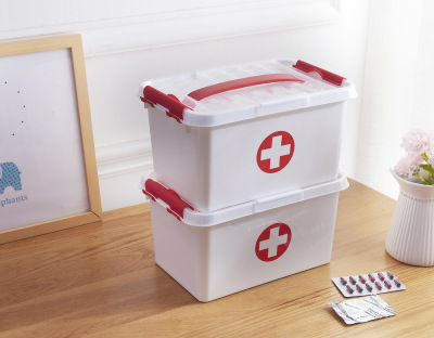 Fashion medicine box portable convenient household storage box finishing box white