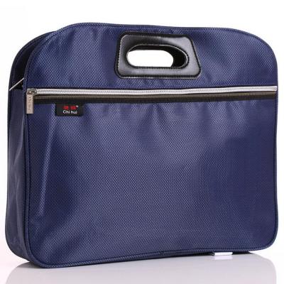 A Wholesale dark blue Oxford handbag with zipper and thickened handbag