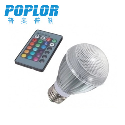 10W / Blister packaging /RGB colorful LED bulb / intelligent lamp /  remote control bulb / bead cover /aluminum