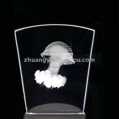 3D LED Table Lamps Desk Lamp Light Dining Room Bedroom Night Stand Living Glass Small jelly fish Next Unique End 16