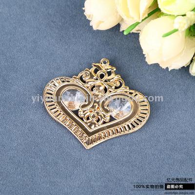 Heart-Shaped Hollow Alloy Pendant Hanging Ornament Pendant Decorative Necklace Diy Accessories