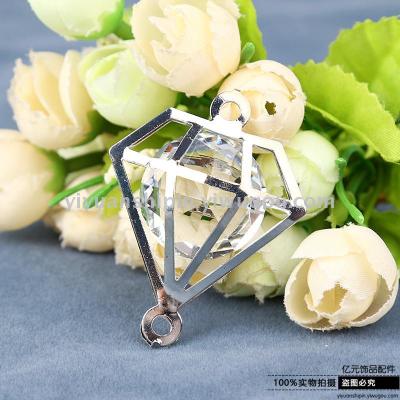 Diy Jewelry Accessories Materials Metal Hollow Diamond Pendant Handmade Metal Pendant